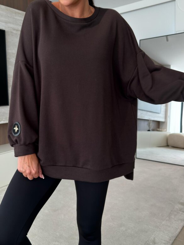 Blouse Wester cotton chocolate