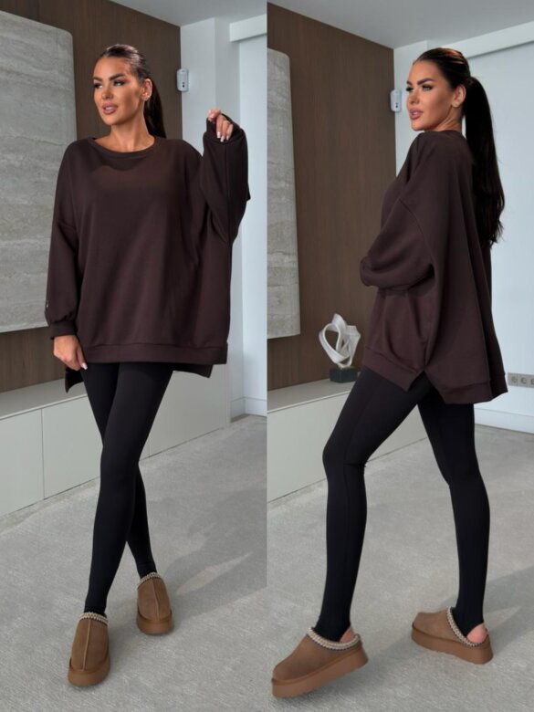Blouse Wester cotton chocolate