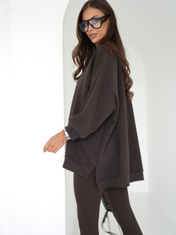 Blouse Wester cotton chocolate