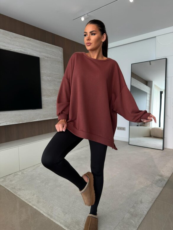 Bluza Wester bawełniana ceglasta 