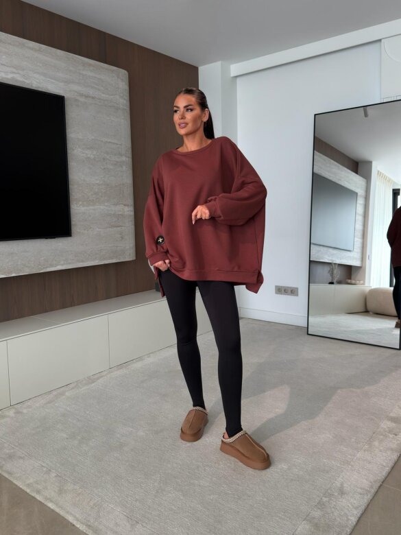 Bluza Wester bawełniana ceglasta 