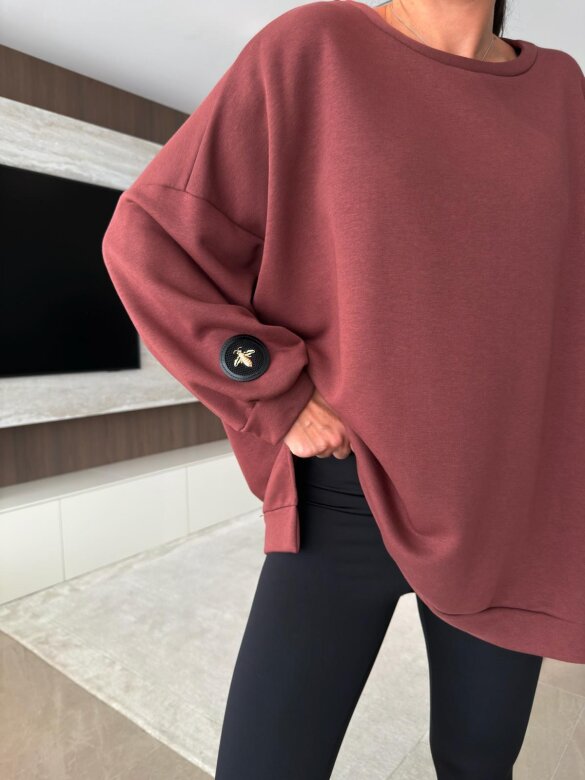 Bluza Wester bawełniana ceglasta 