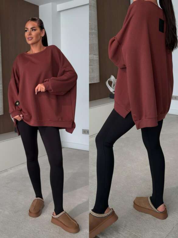 Bluza Wester bawełniana ceglasta 