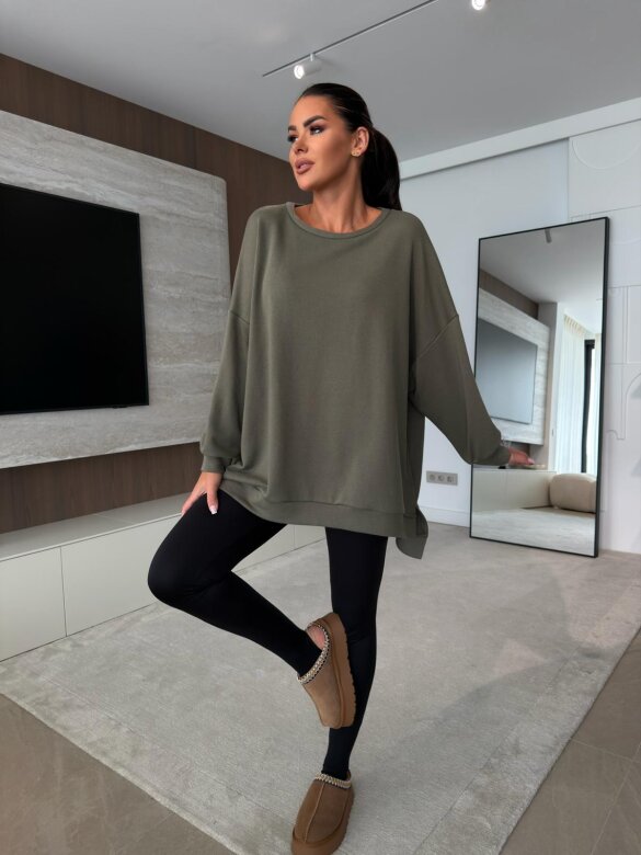 Bluza Wester bawełniana khaki 