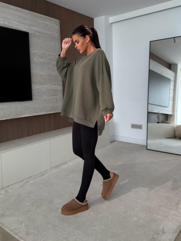 Bluza Wester bawełniana khaki 