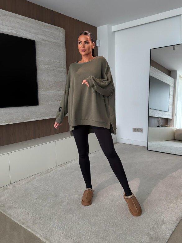 Bluza Wester bawełniana khaki 
