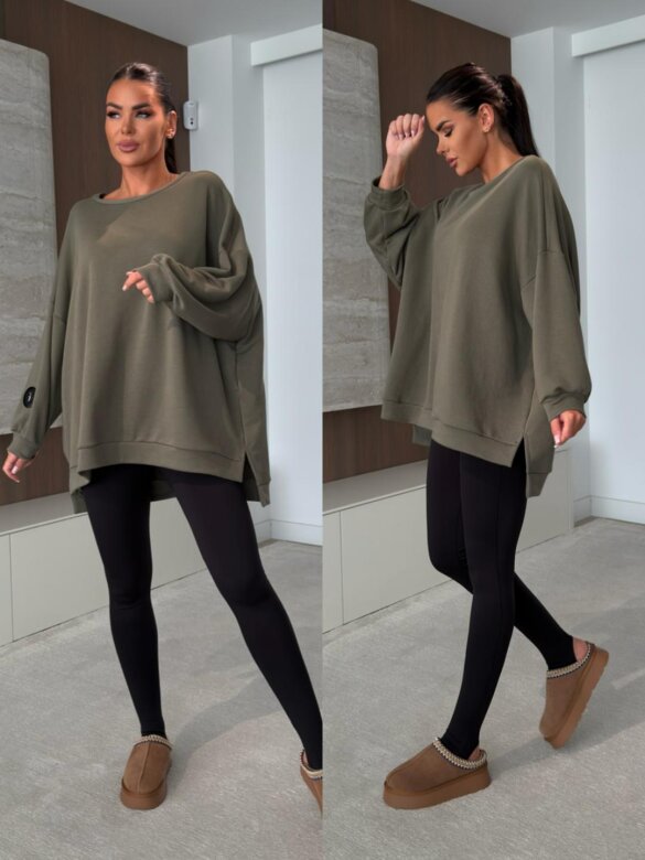 Bluza Wester bawełniana khaki 