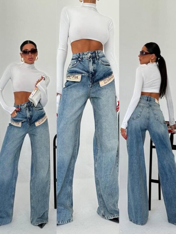 Spodnie Garry jeans ciemnoniebieskie 