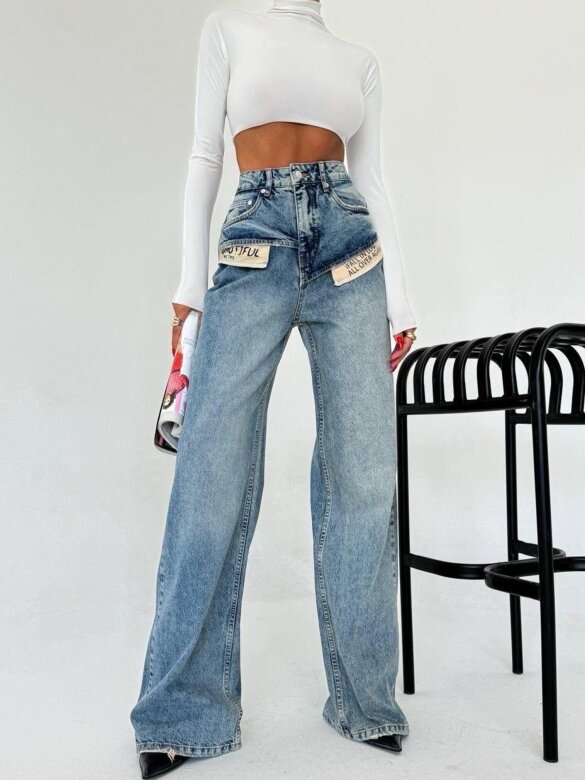 Spodnie Garry jeans ciemnoniebieskie 