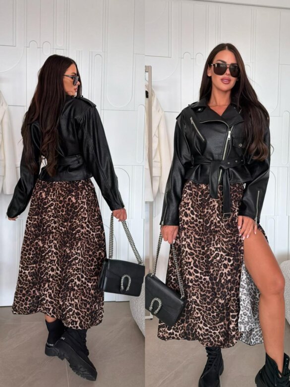 Skirt Sienna viscose brown-black