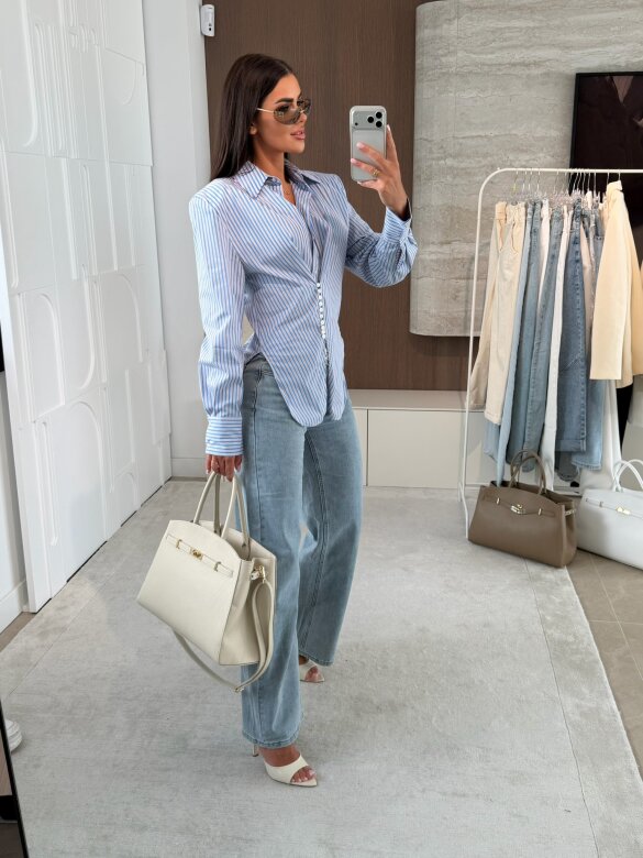 Koszula Basili w paski niebiesko-biała