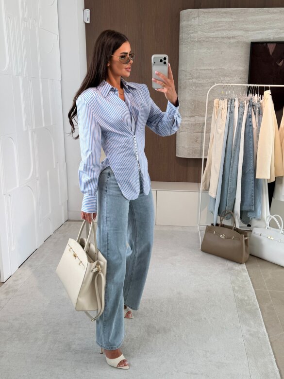 Koszula Basili w paski niebiesko-biała