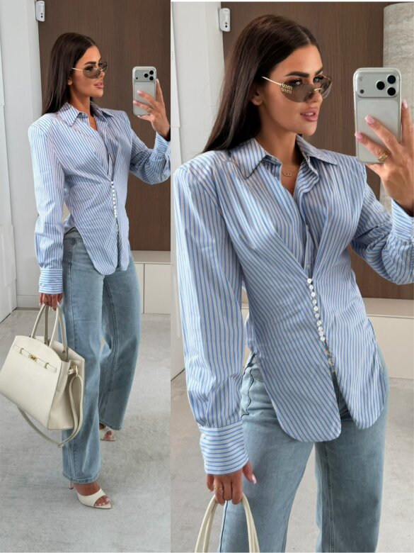 Koszula Basili w paski niebiesko-biała