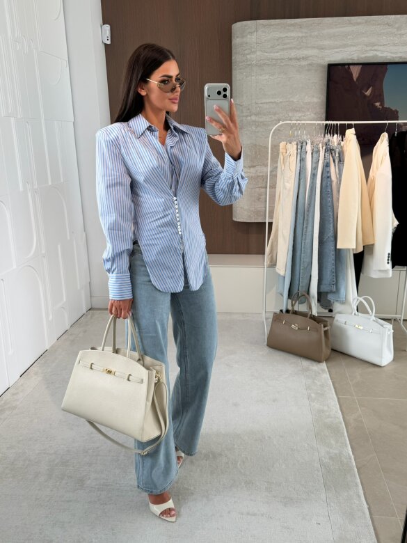 Koszula Basili w paski niebiesko-biała