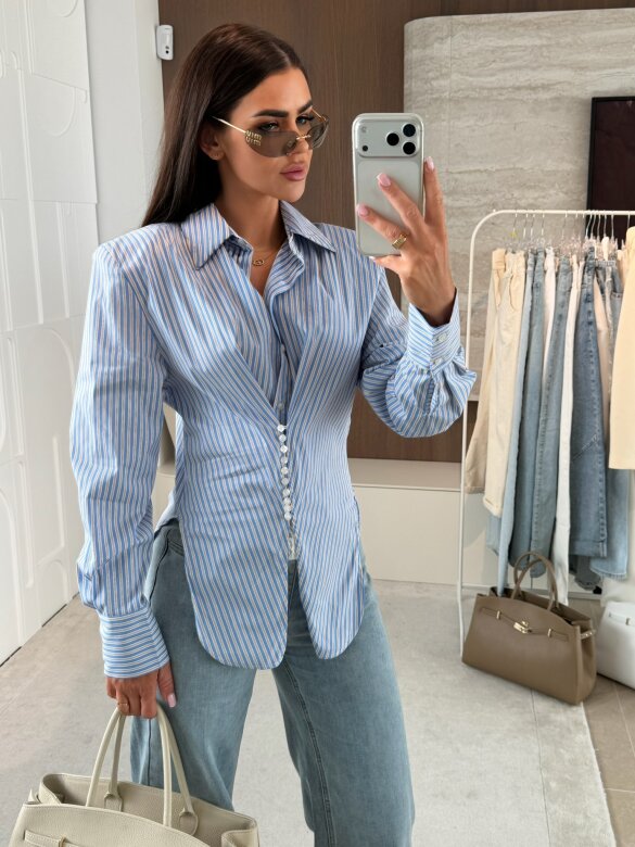 Koszula Basili w paski niebiesko-biała