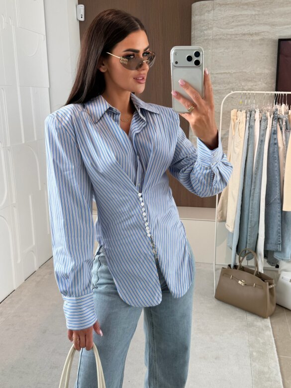 Koszula Basili w paski niebiesko-biała