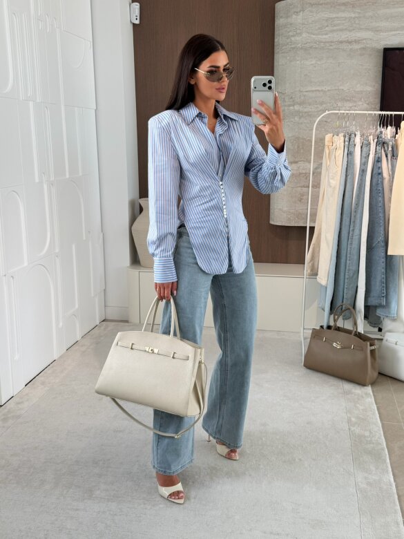 Koszula Basili w paski niebiesko-biała