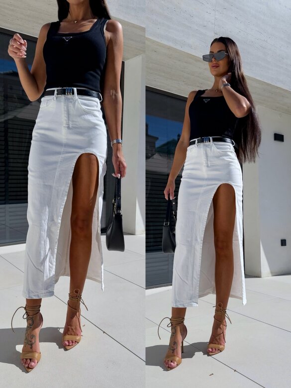 Spódnica Perfect Match jeans biała 