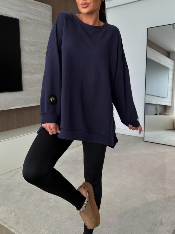 Blouse Wester cotton navy
