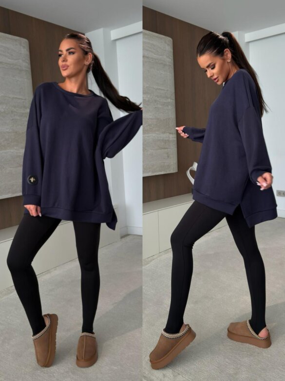 Blouse Wester cotton navy