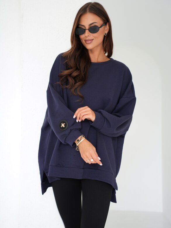 Blouse Wester cotton navy