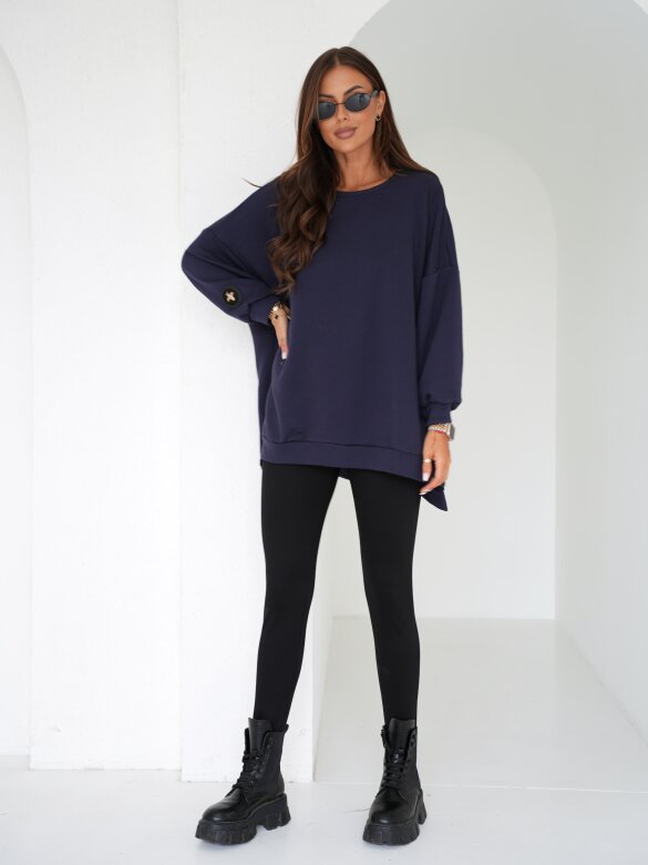 Blouse Wester cotton navy