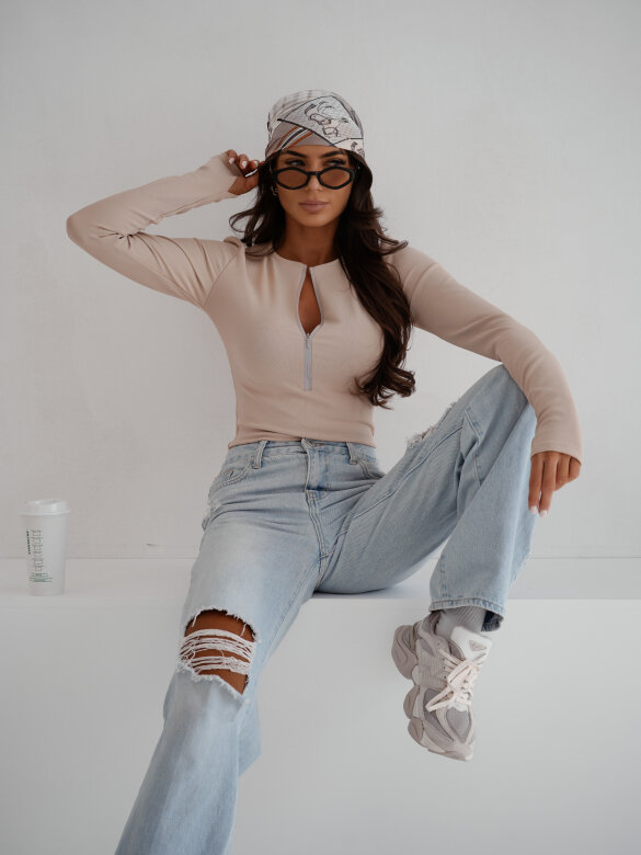 Body Virello prążkowane beżowe 