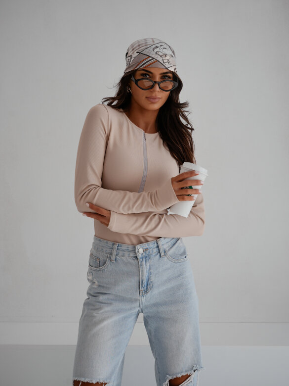 Body Virello prążkowane beżowe 