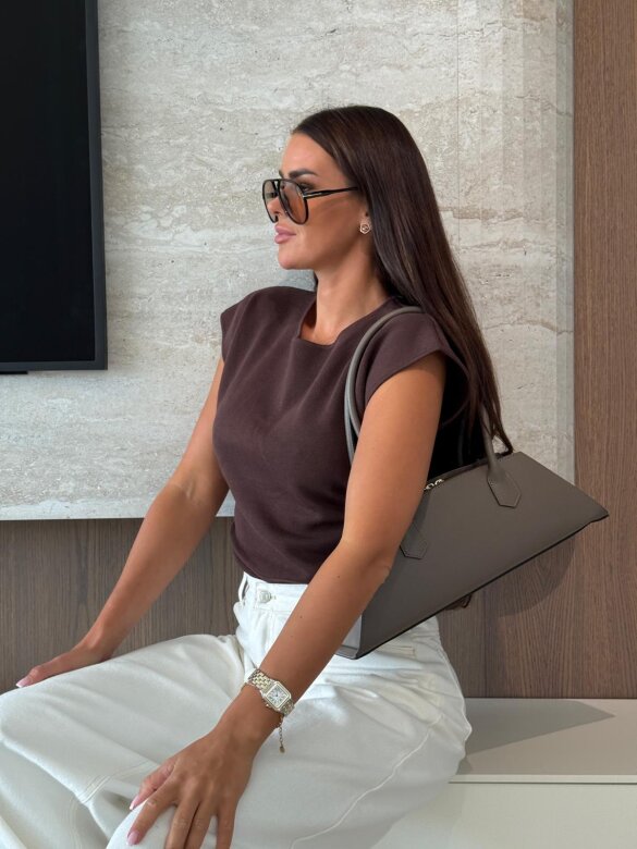 Bag Aurel leather taupe 