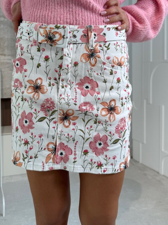 Sweter Ligi z domieszką wełny różowy