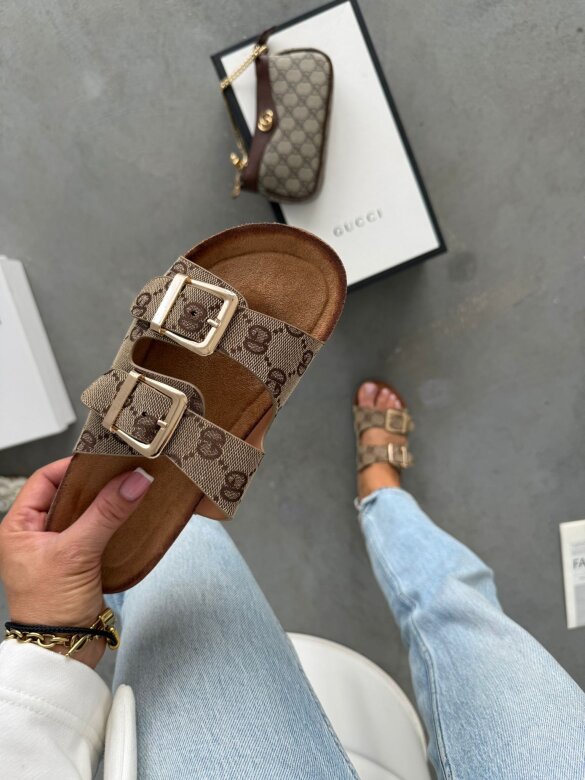 Klapki Rodesso brązowe 