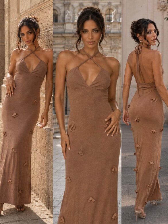 Sukienka Iconic maxi nude 