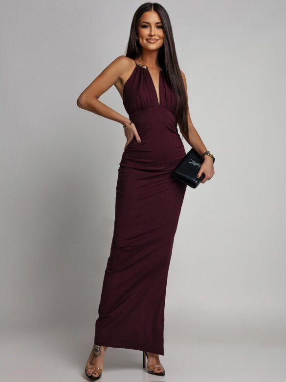 Sukienka Mikka z chokerem bordowa