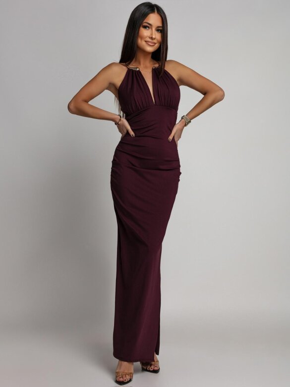 Sukienka Mikka z chokerem bordowa