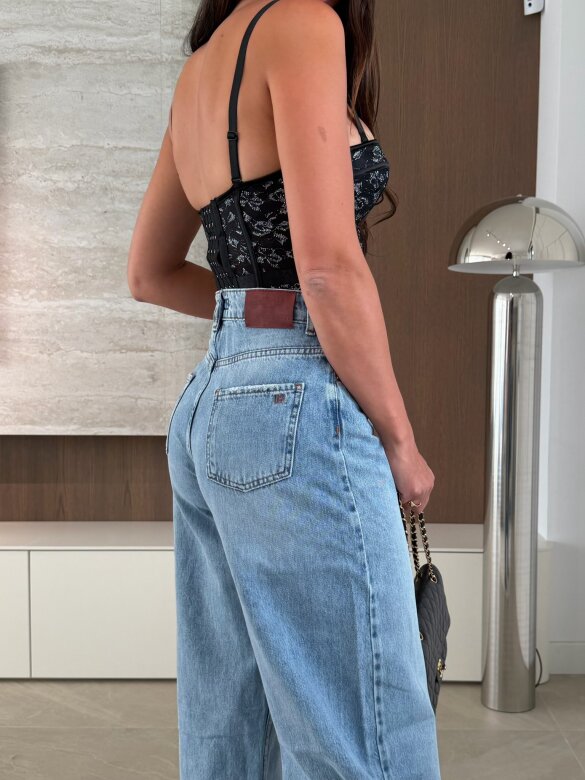 Spodnie Valoure balloon jeans niebieskie