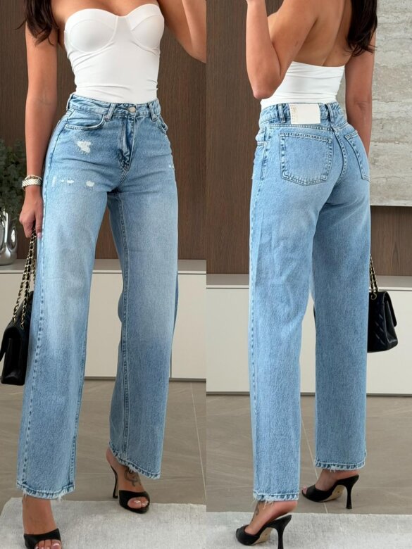 Spodnie Zario jeans jasnoniebieskie