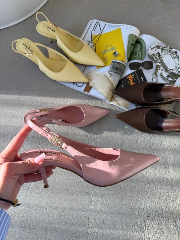 Szpilki Maree eko skóra czekoladowe 