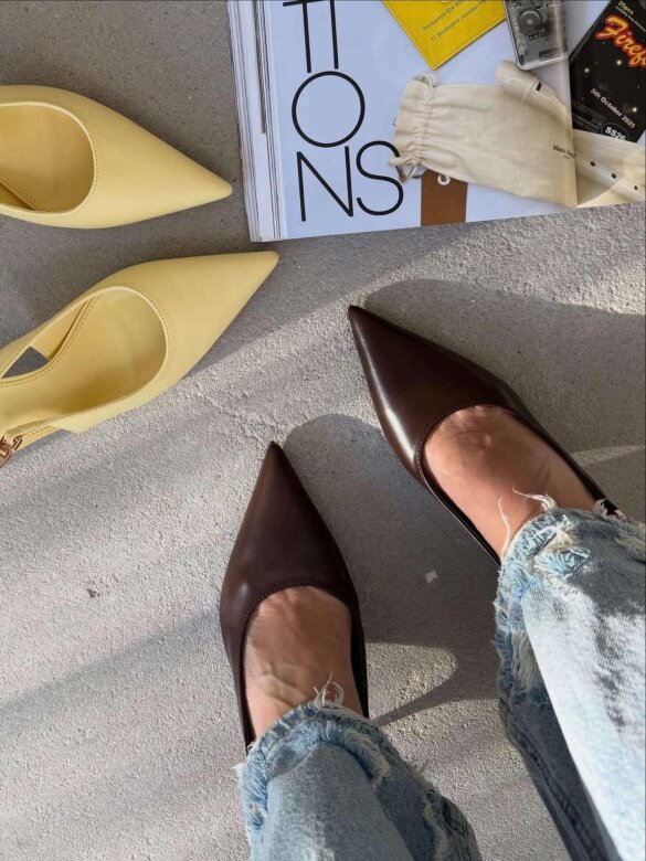 Szpilki Maree eko skóra czekoladowe 