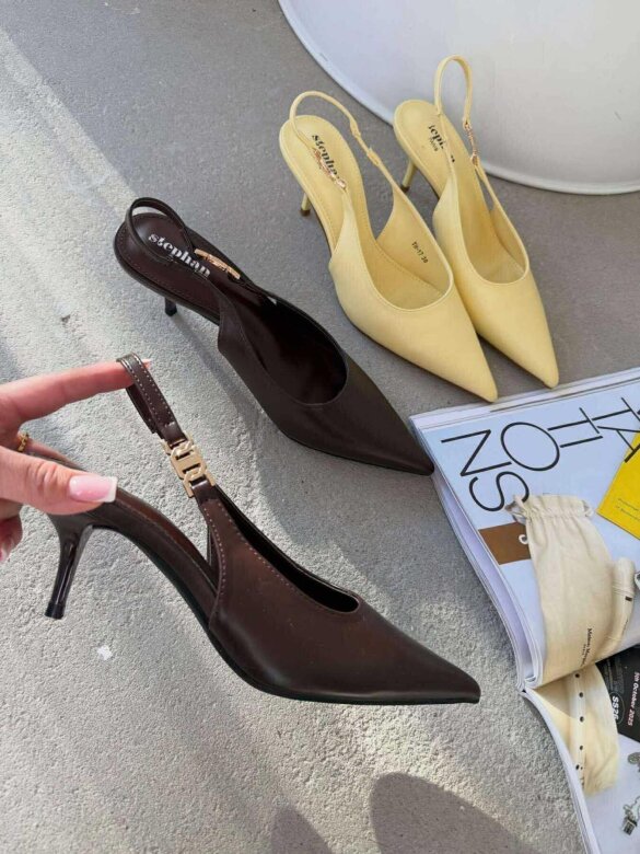 Szpilki Maree eko skóra butter yellow 