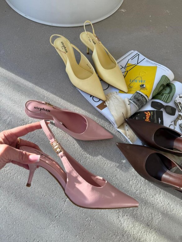 Szpilki Maree eko skóra butter yellow 