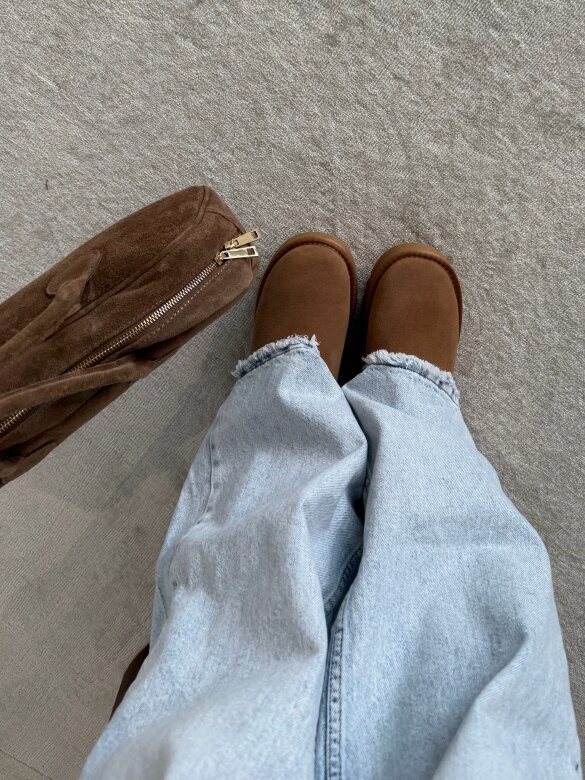 Botki Accardi na platformie skórzane karmelowe