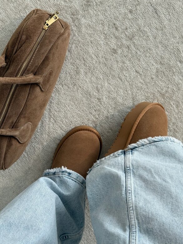 Botki Accardi na platformie skórzane karmelowe