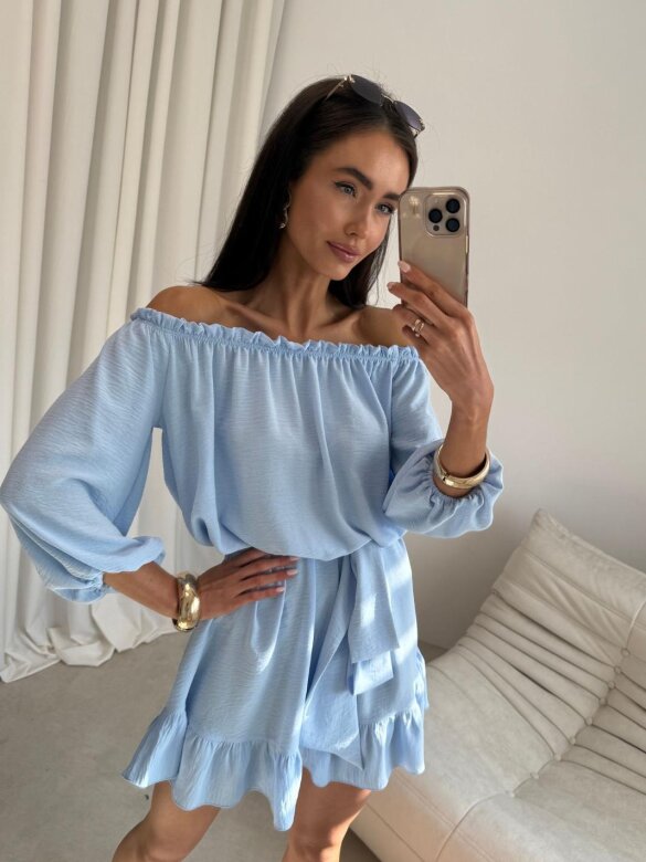 Sukienka Calista hiszpanka błękitna