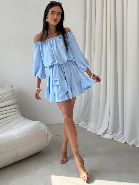 Sukienka Calista hiszpanka błękitna