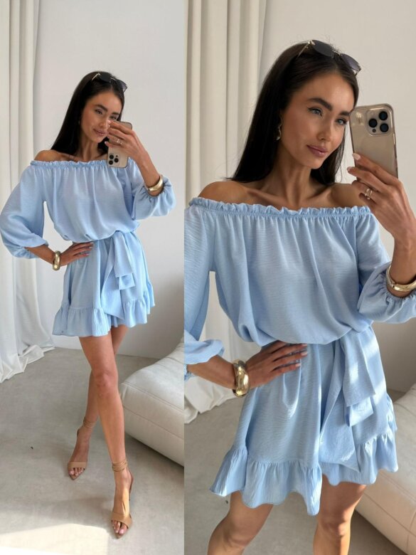 Sukienka Calista hiszpanka błękitna