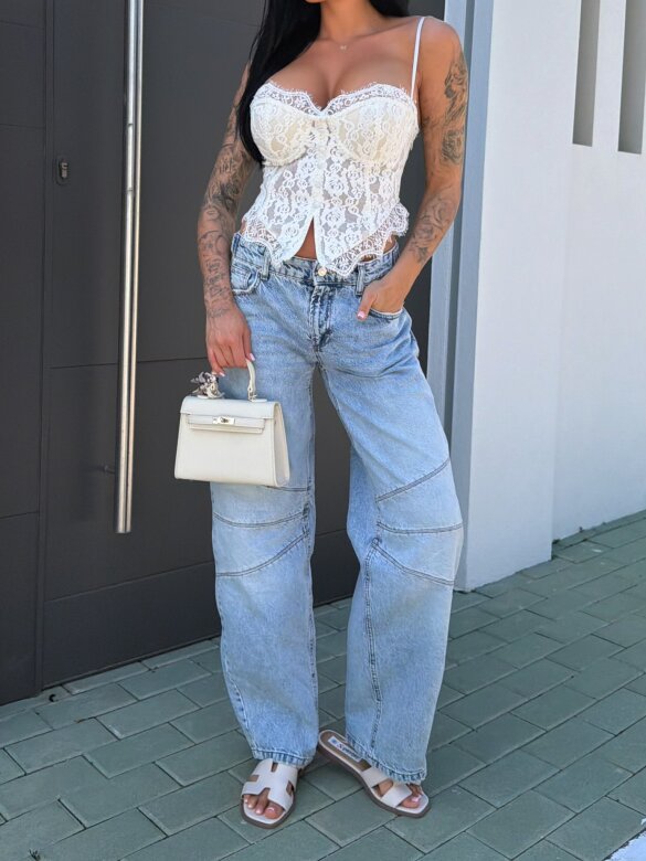 Spodnie Zavaro jeans jasnoniebieskie