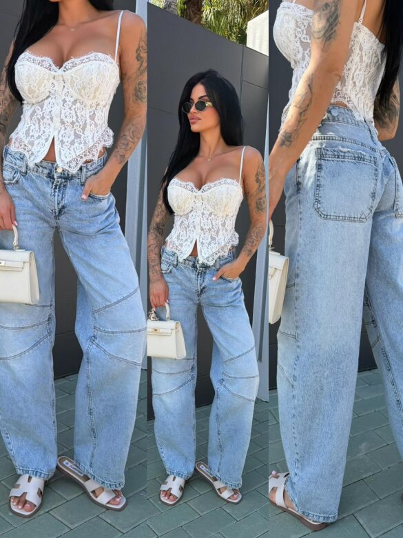 Spodnie Zavaro jeans jasnoniebieskie