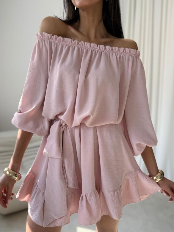 Sukienka Calista hiszpanka pudrowa 