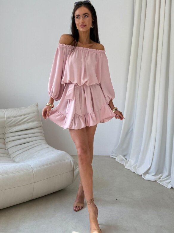 Sukienka Calista hiszpanka pudrowa 