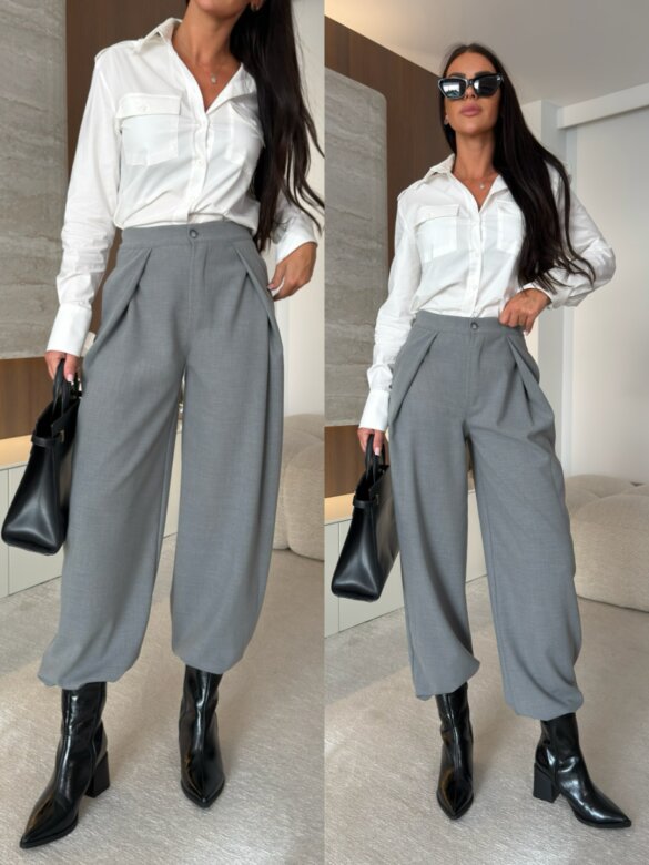 Trousers Mauricio with viscose grey